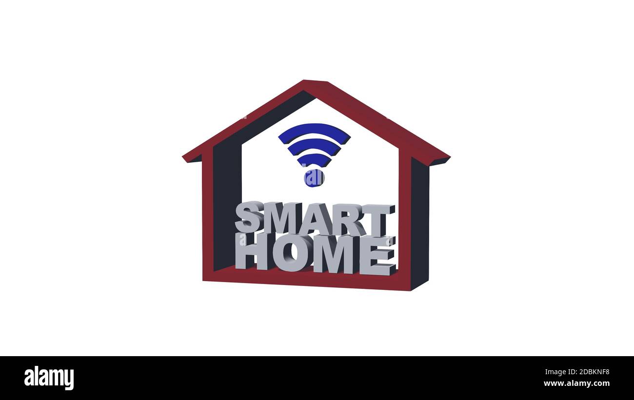 Smart-Home-Konzept - isoliert auf weißem Hintergrund Stockfoto