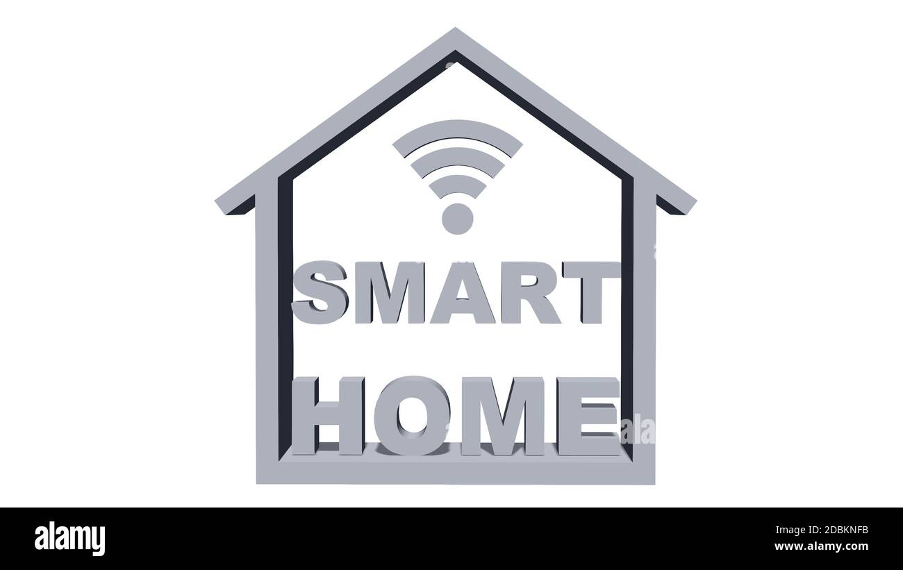 Smart-Home-Konzept - isoliert auf weißem Hintergrund Stockfoto