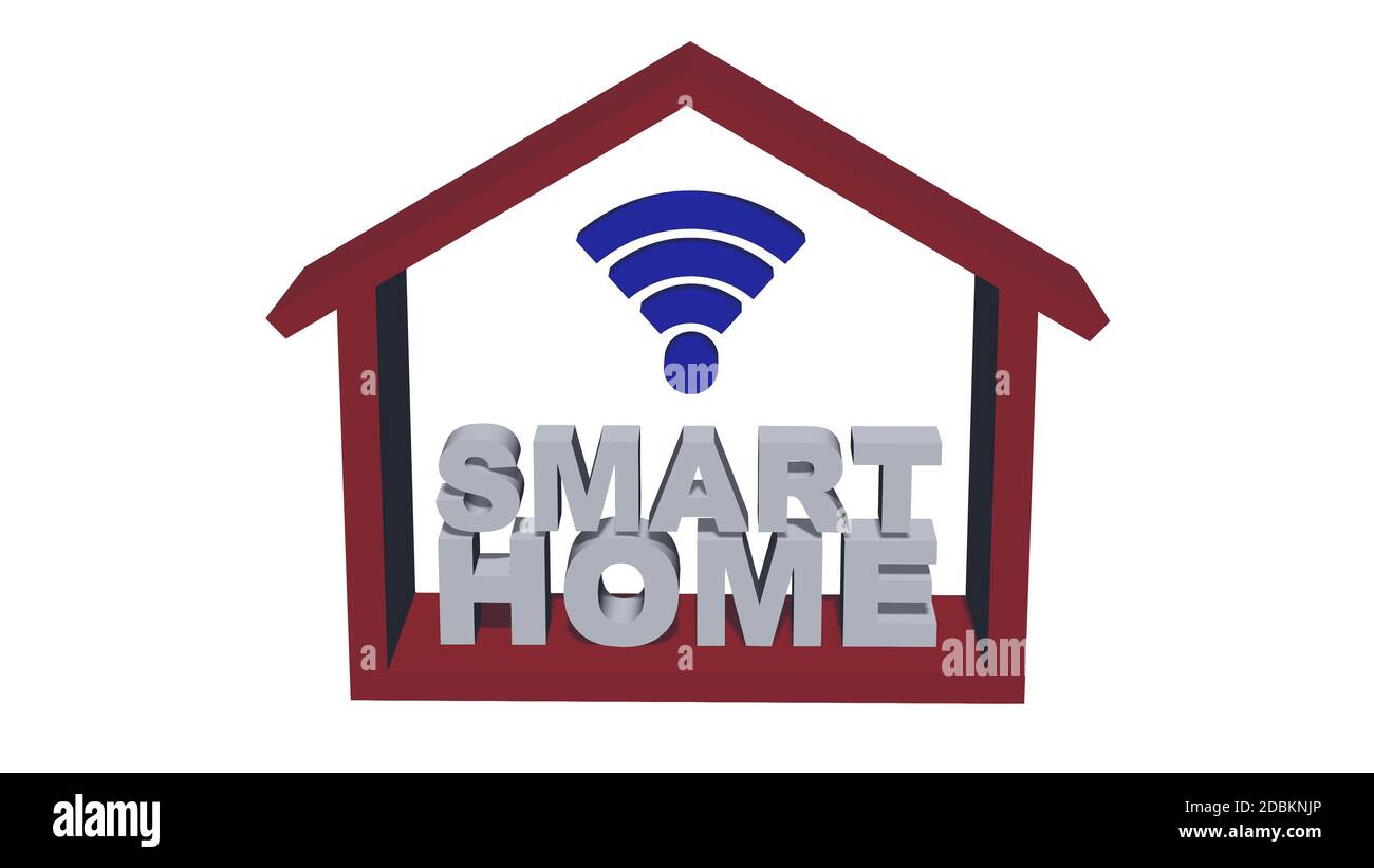 Smart-Home-Konzept - isoliert auf weißem Hintergrund Stockfoto