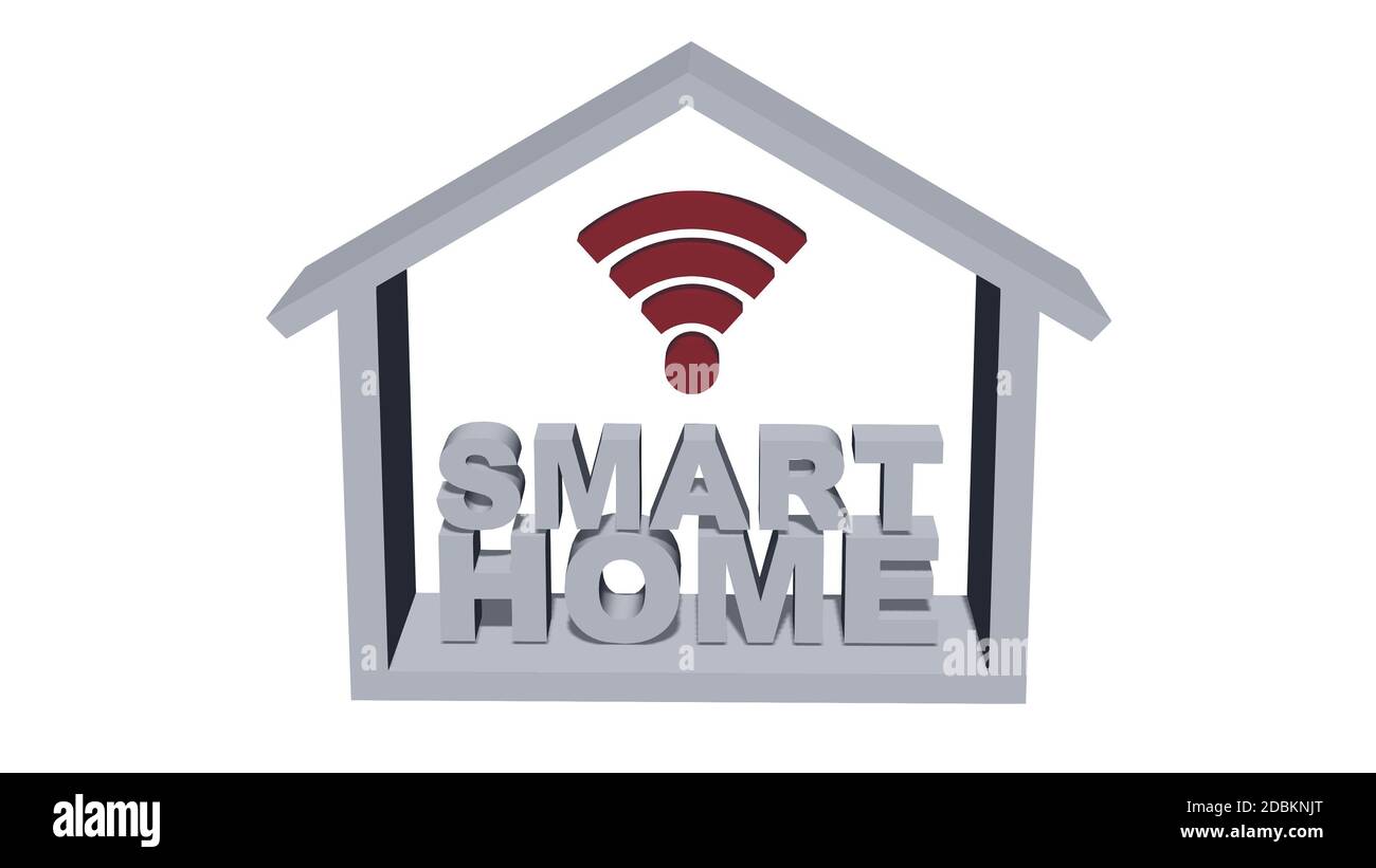 Smart-Home-Konzept - isoliert auf weißem Hintergrund Stockfoto