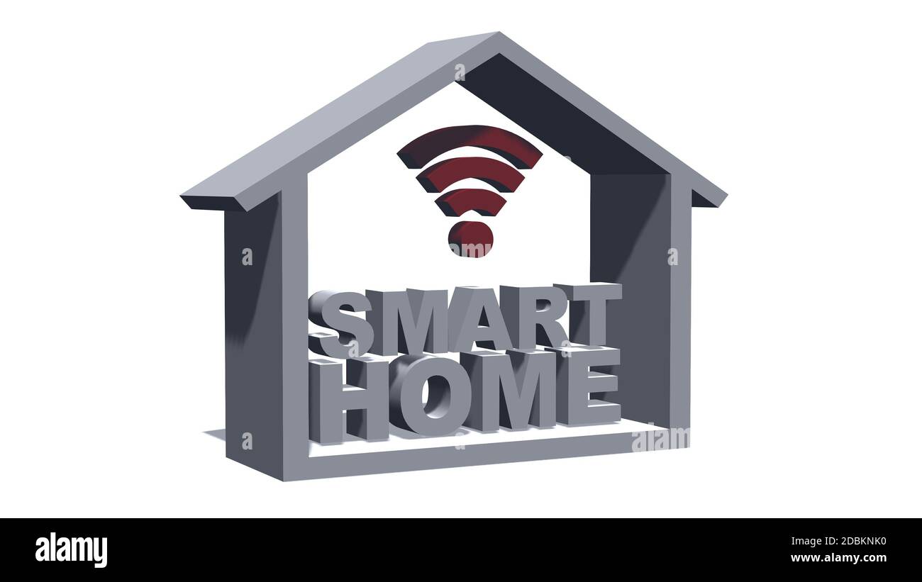 Smart-Home-Konzept - isoliert auf weißem Hintergrund Stockfoto