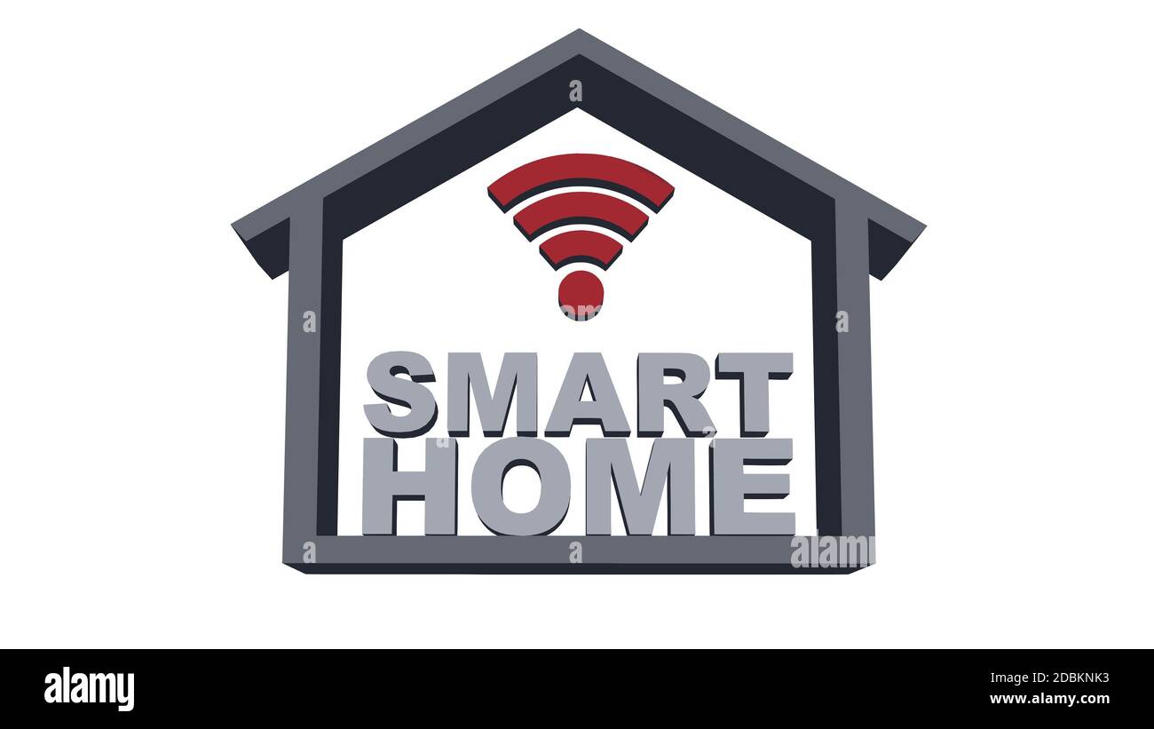 Smart-Home-Konzept - isoliert auf weißem Hintergrund Stockfoto