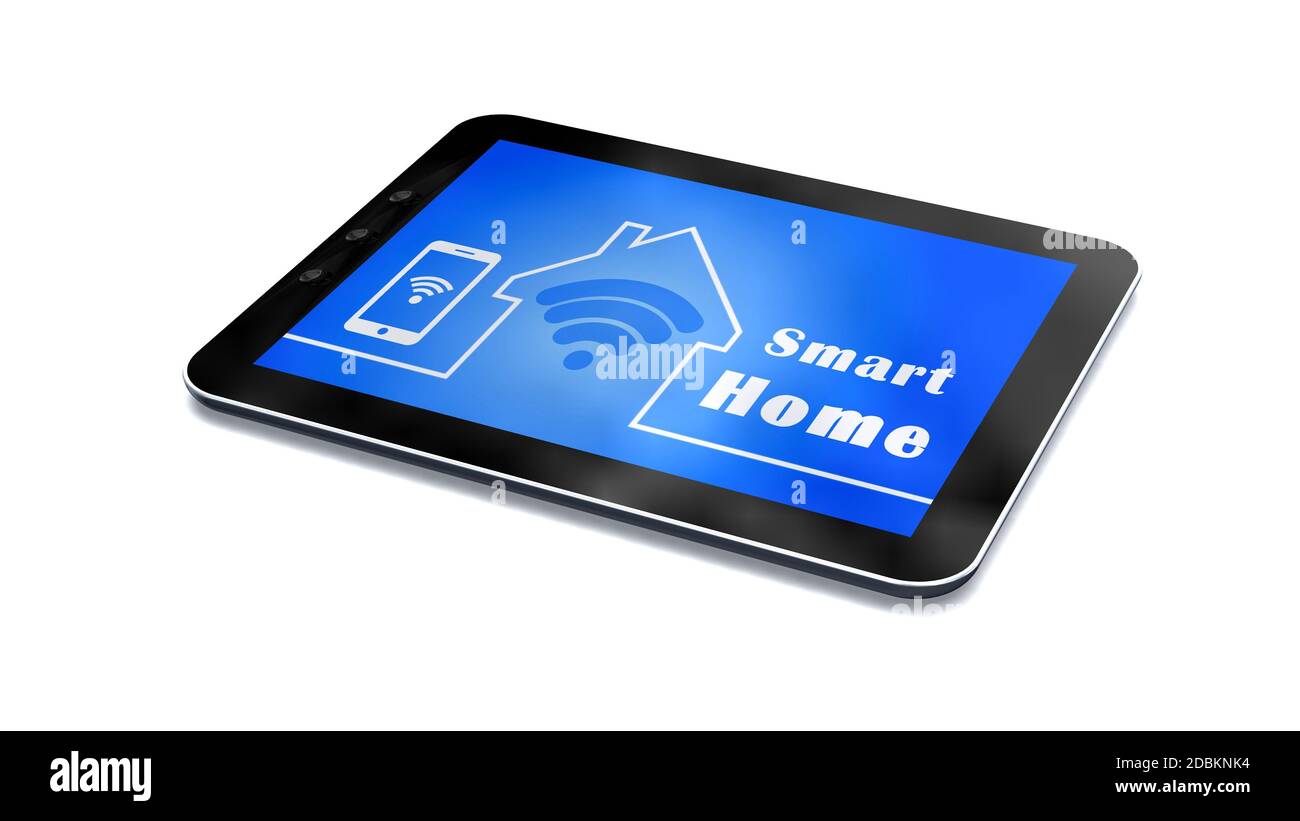 Smart-Home-Konzept - isoliert auf weißem Hintergrund Stockfoto