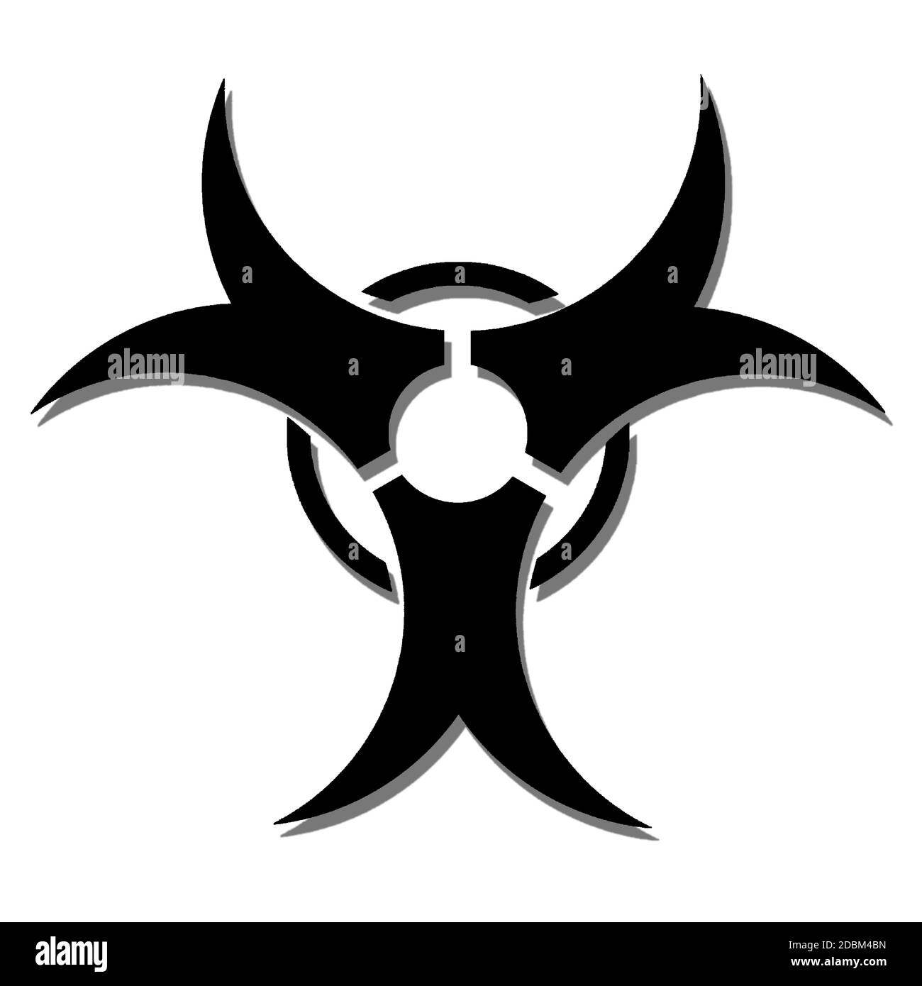 Biologische Gefahr giftiges Symbol, 3d-Rendering Stockfoto