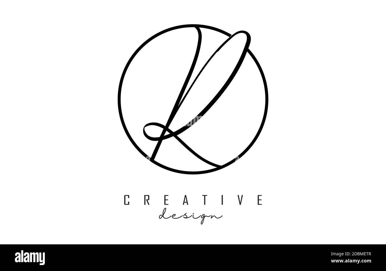 Handschrift Buchstaben R Logo Design mit einfachen Kreis Vektor Illustration. Kreative Ikone mit Buchstabe R. Stock Vektor