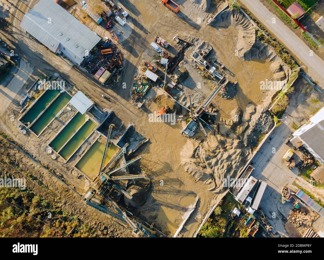 Zementfabrik Schwerbeton bei einer Bauanlage bilden die Industrie Zone der Betonzementmörtel-Anlage Stockfoto