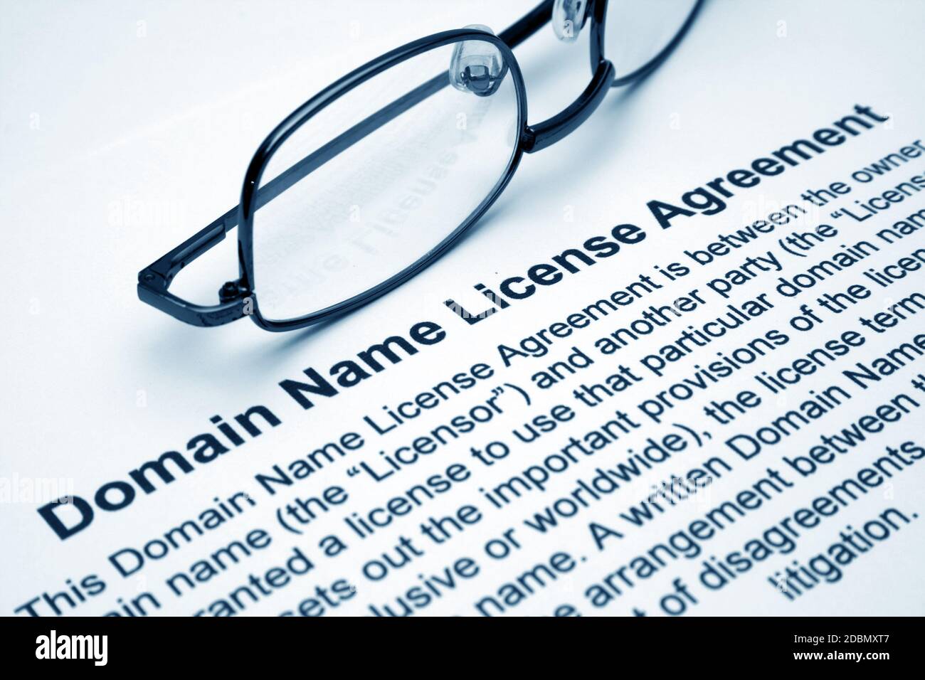 Domain-Name-Lizenzvereinbarung Stockfoto