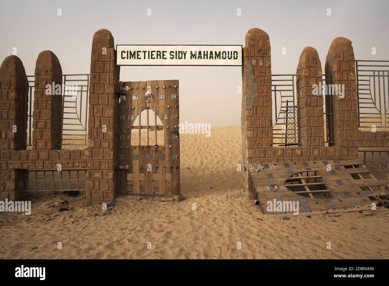 Wüstenfriedhof in Timbuktu, Mali Afrika. Stockfoto