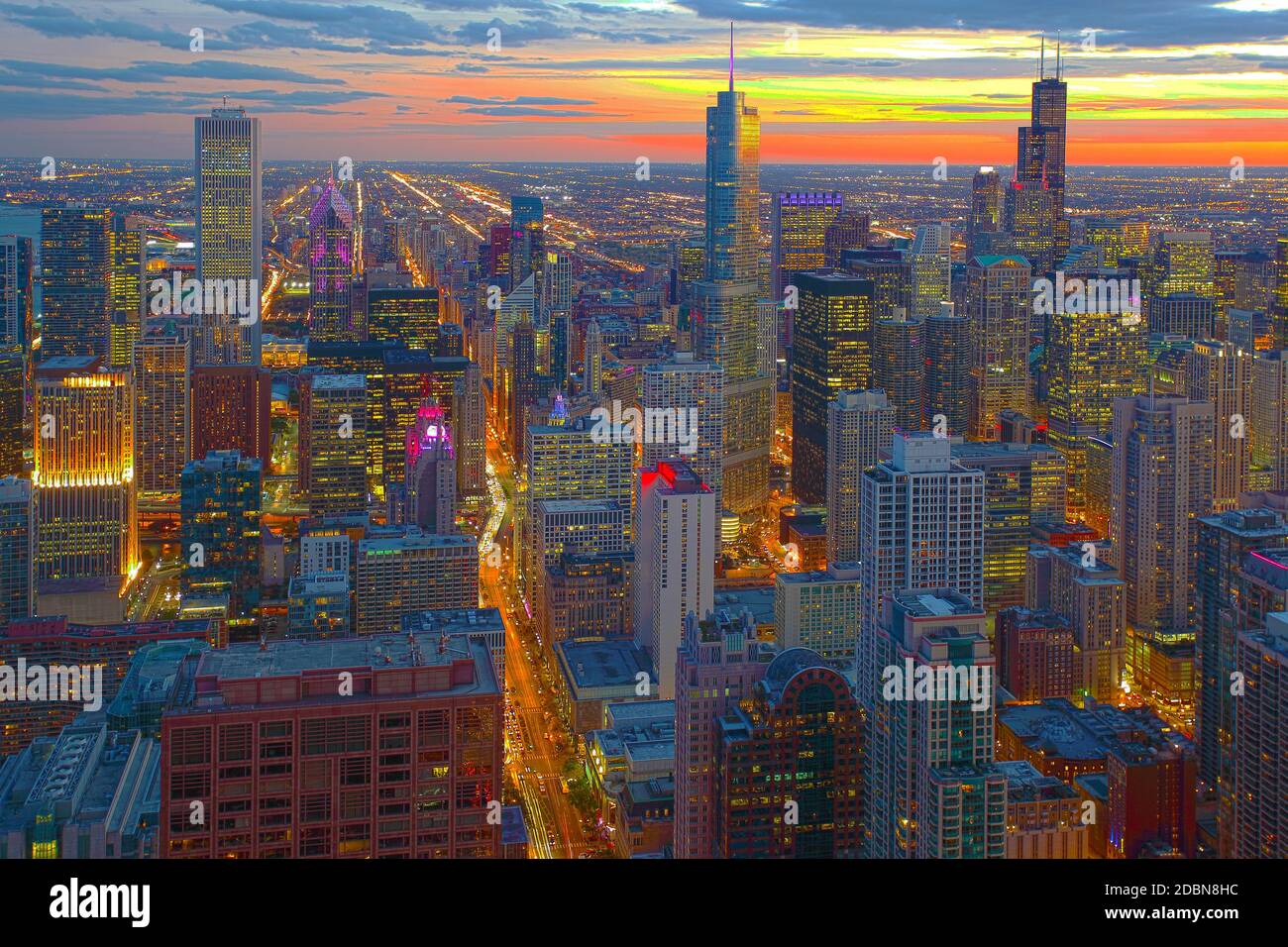 HDR-Bild der Skyline von Chicago Stockfoto