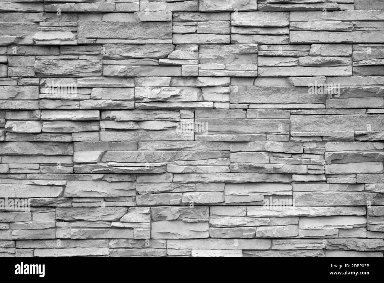 Steinplatten Textur. Dekorative Steine Hintergrund. Ziegel Textur. Schwarz und Weiß Stockfoto