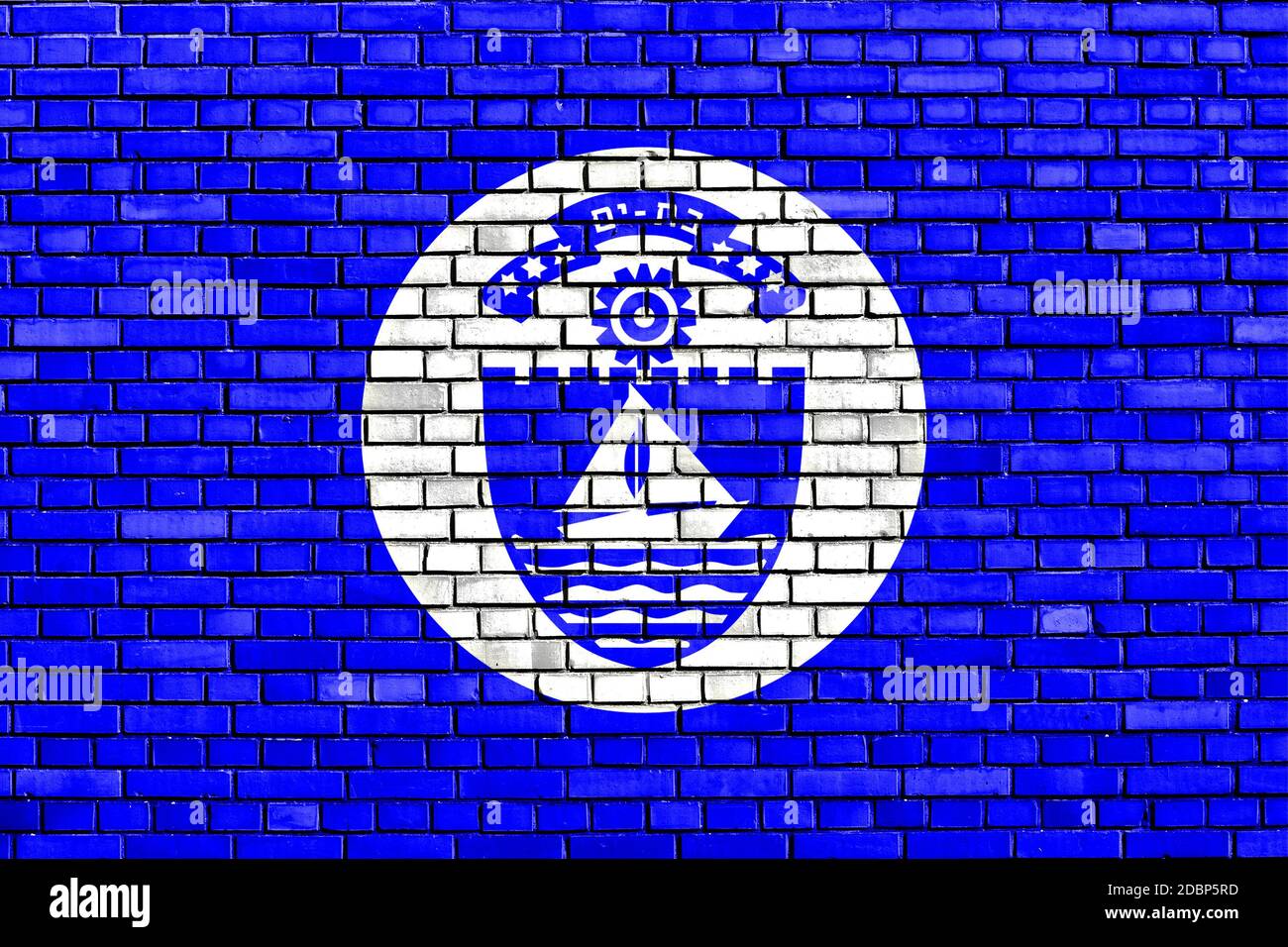 Flagge von Bat Yam auf Mauer gemalt Stockfoto