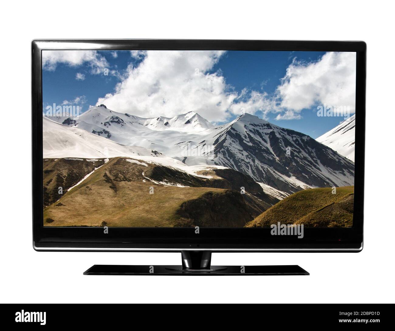 TV-Bildschirm mit Landschaft Stockfoto