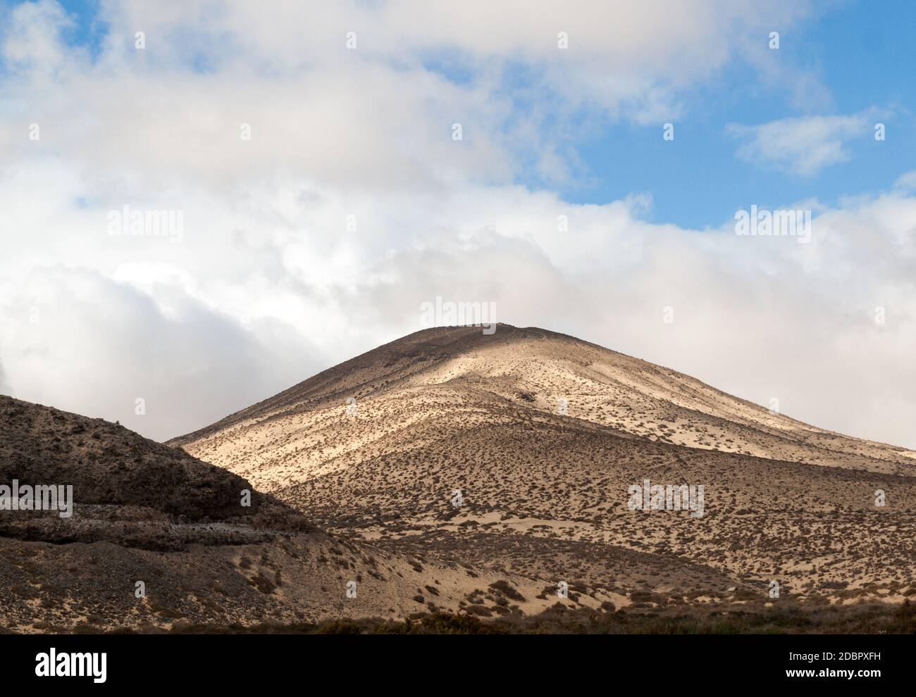 Die Wüstenlandschaft Costa Calma auf Fuerteventura. Kanarische Inseln. Spanien Stockfoto