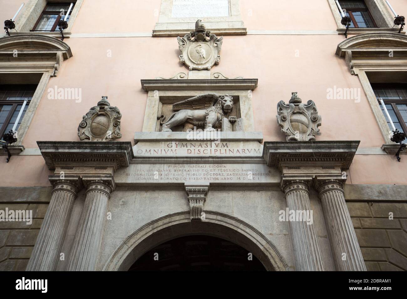 PADUA, ITALIEN - 3. Mai 2016: Palazzo Bo, historischen Gebäude Haus der Universität Padua ab 1539 in Padua, Italien Stockfoto