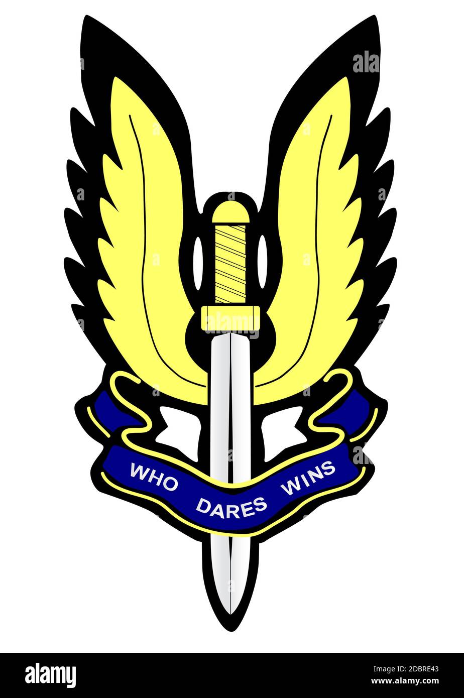 Eine Darstellung des Special Air Service Abzeichen auf einem weißen Hintergrund isoliert Stockfoto
