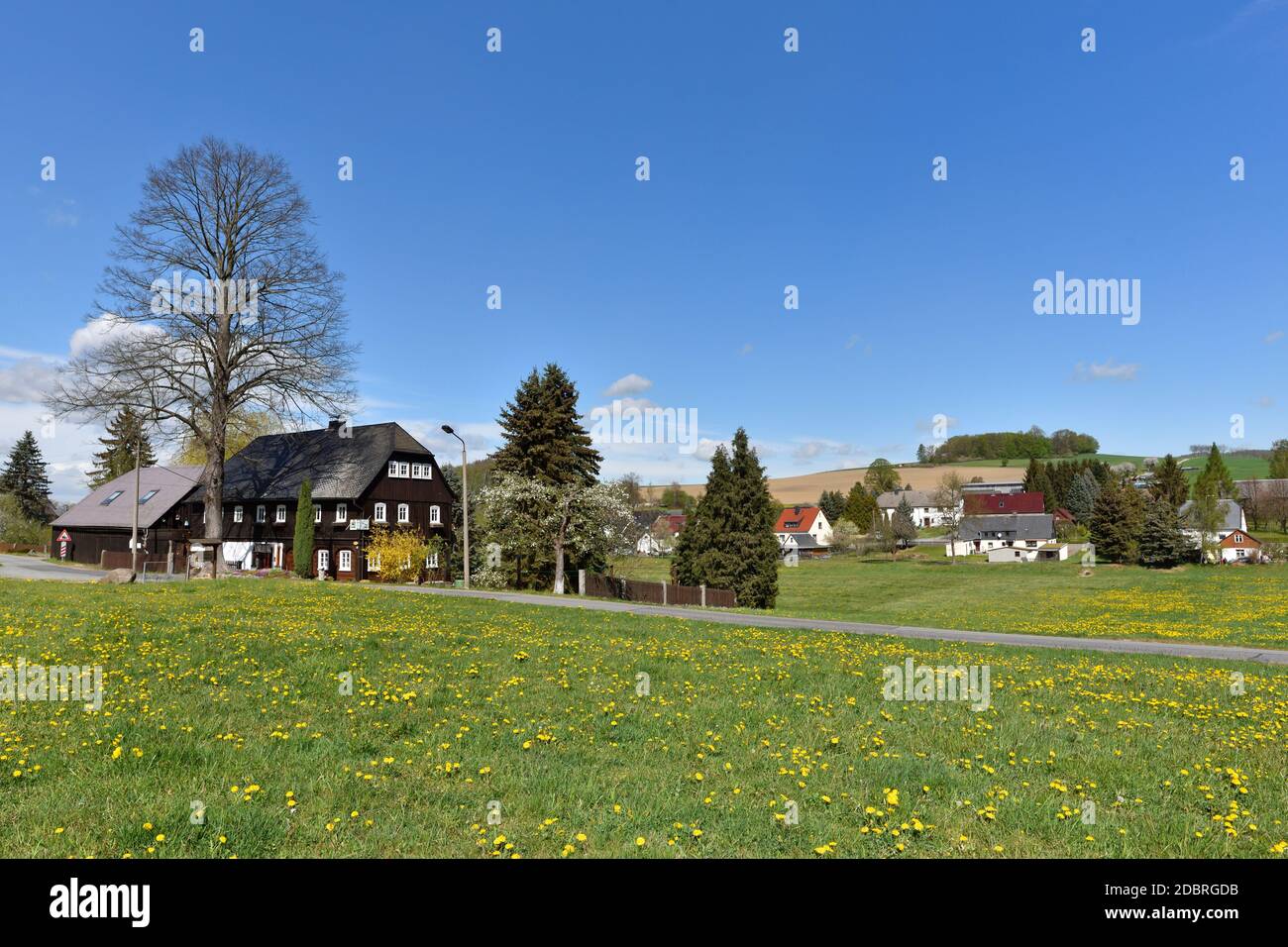 Frühling in Taubenheim in der oberlausitz in sachsen Stockfoto