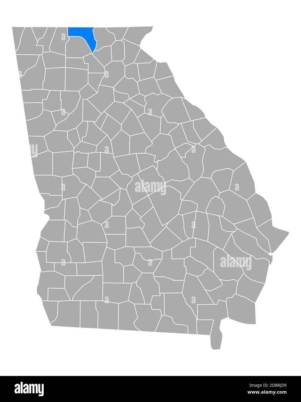 Karte von Fannin in Georgien Stockfoto