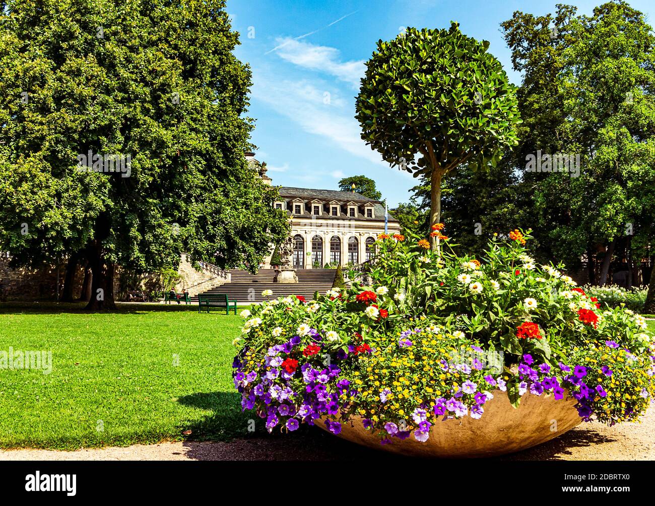 Fulda, Deutschland - der Schlossgarten - grüne Oase im Herzen der Stadt. Stockfoto