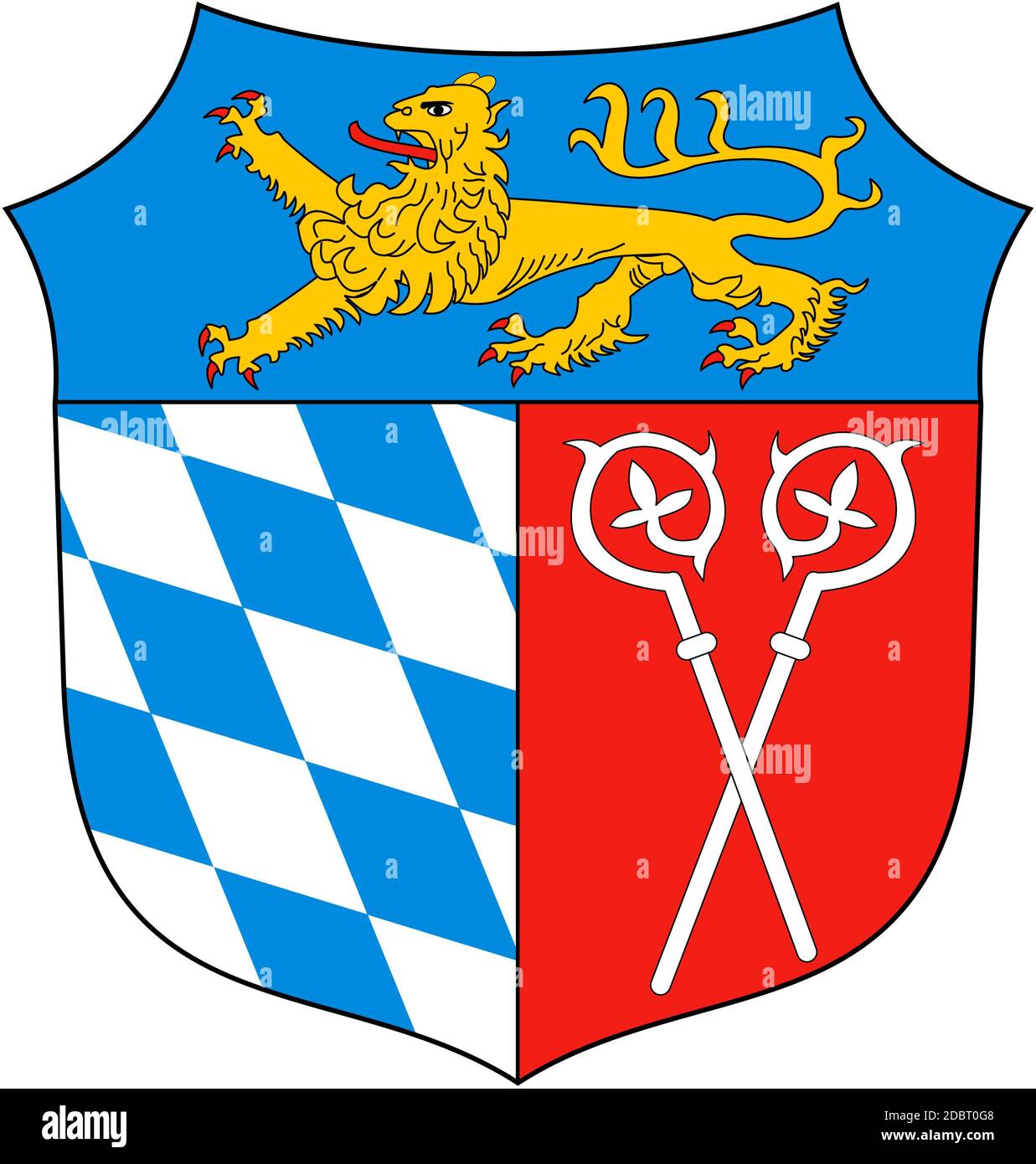 Wappen des Landkreises Bad TÃ¶lz-Wolfratshausen. Deutschland Stockfoto