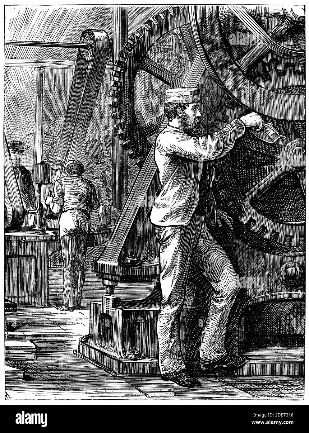 Oiling the Wheels, aus dem religiösen Magazin von 1888 Stockfoto
