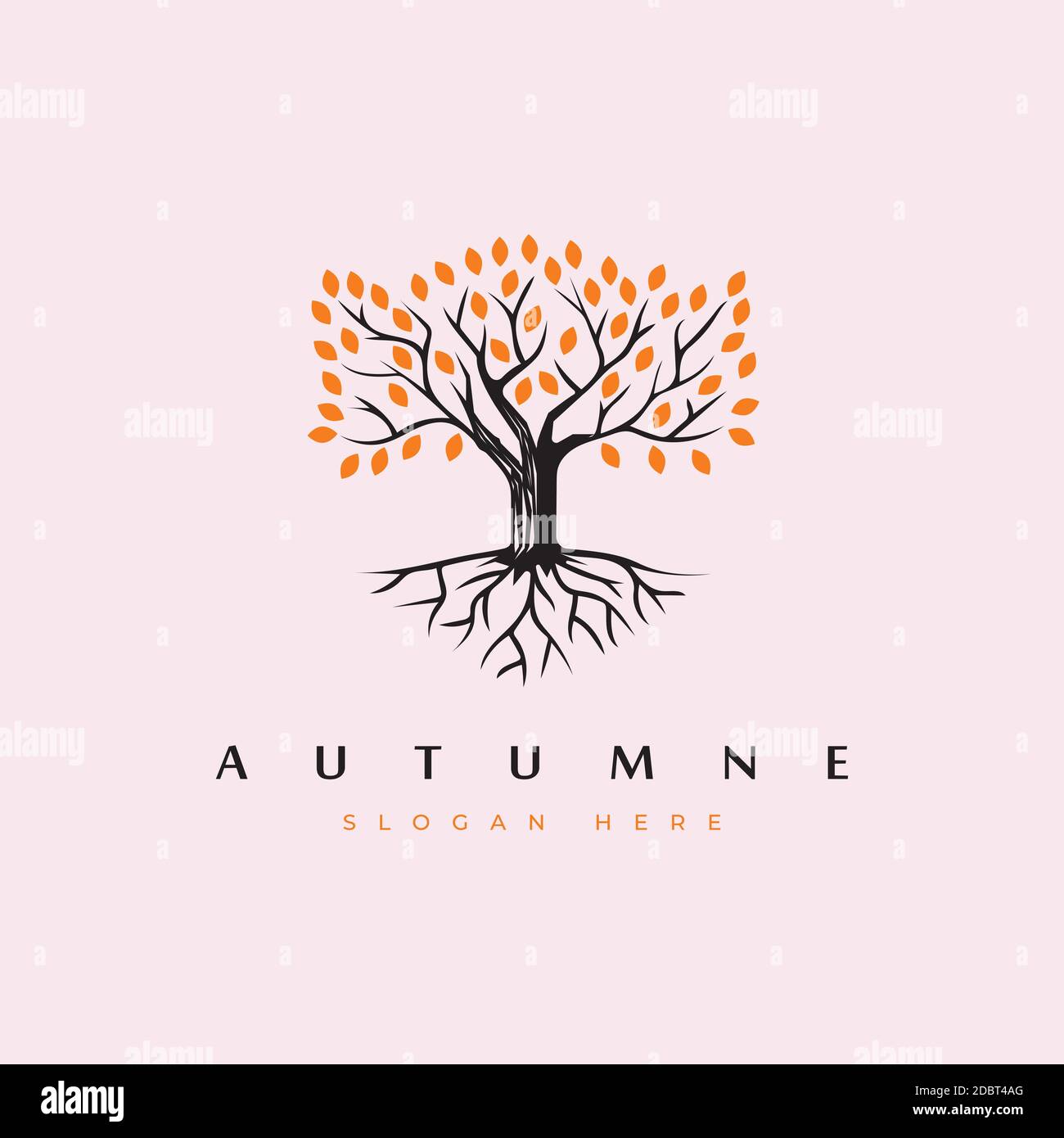 Elegante Baum Logo Design Vektor Vorlage.Herbst Baum Illustration Stock Vektor
