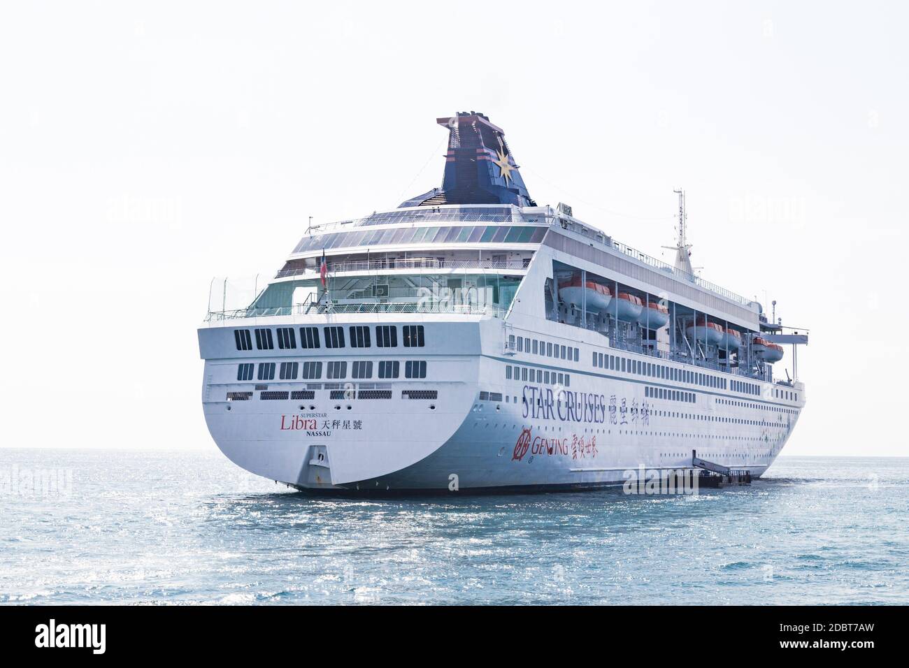 Star Cruises Superstar Libra beendete den öffentlichen Kreuzfahrtbetrieb am 28. Juni 2018. Sie wird umstellen, um andere Vorkehrungen für Genting Hong zu erleichtern Stockfoto