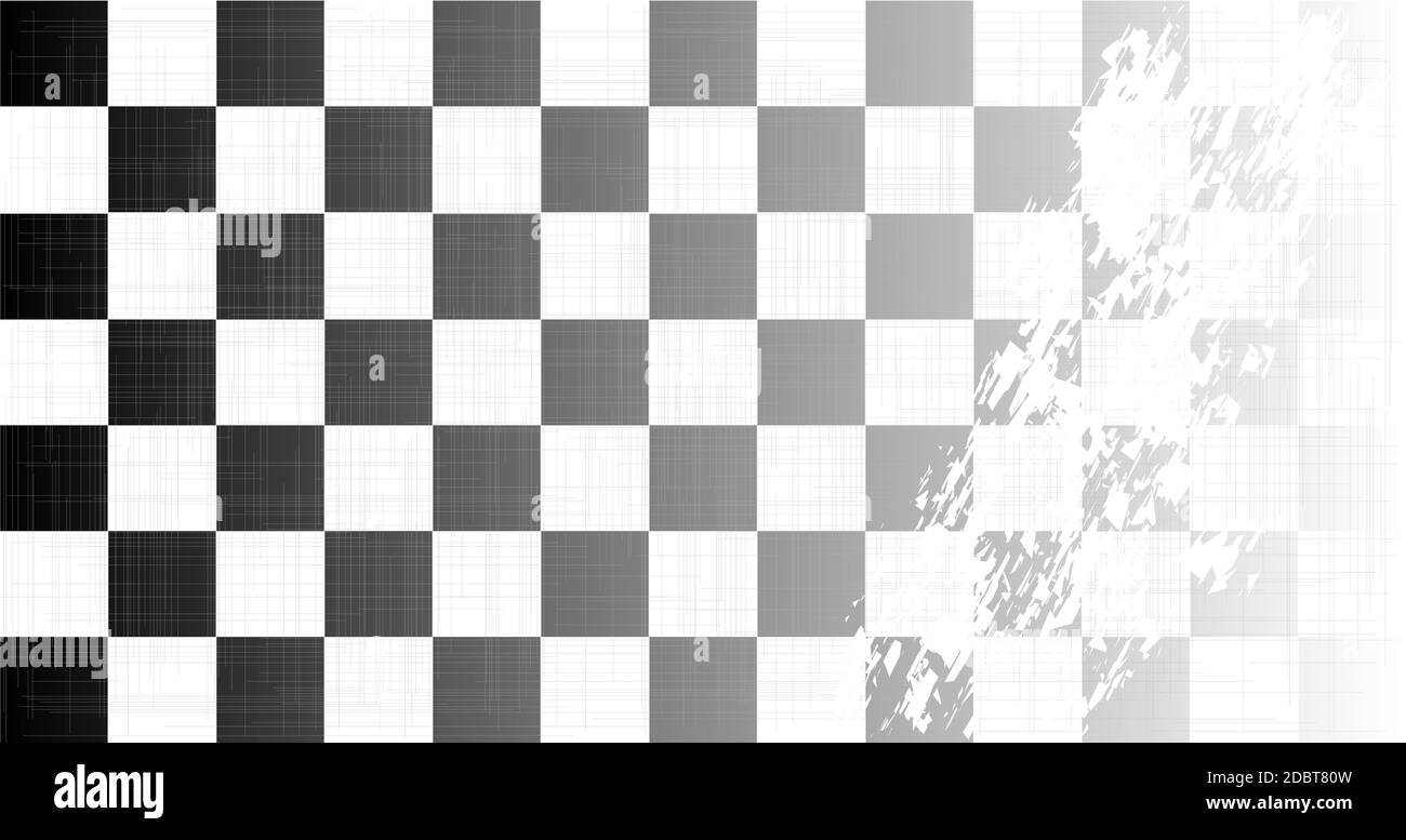 Eine Rennsport Zielflagge verblasst mit einem schweren Grunge FX Stockfoto