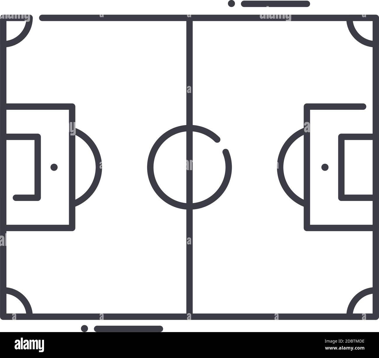 Sportfeld-Konzept-Symbol, lineare isolierte Illustration, dünne Linie Vektor, Web-Design-Zeichen, Umriss-Konzept-Symbol mit editierbarer Kontur auf weiß Stock Vektor
