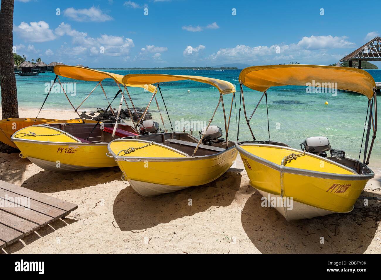 Marara Beach nahe Sofitel Hotel, Bora Bora, Französisch-Polynesien, Ozeanien Stockfoto