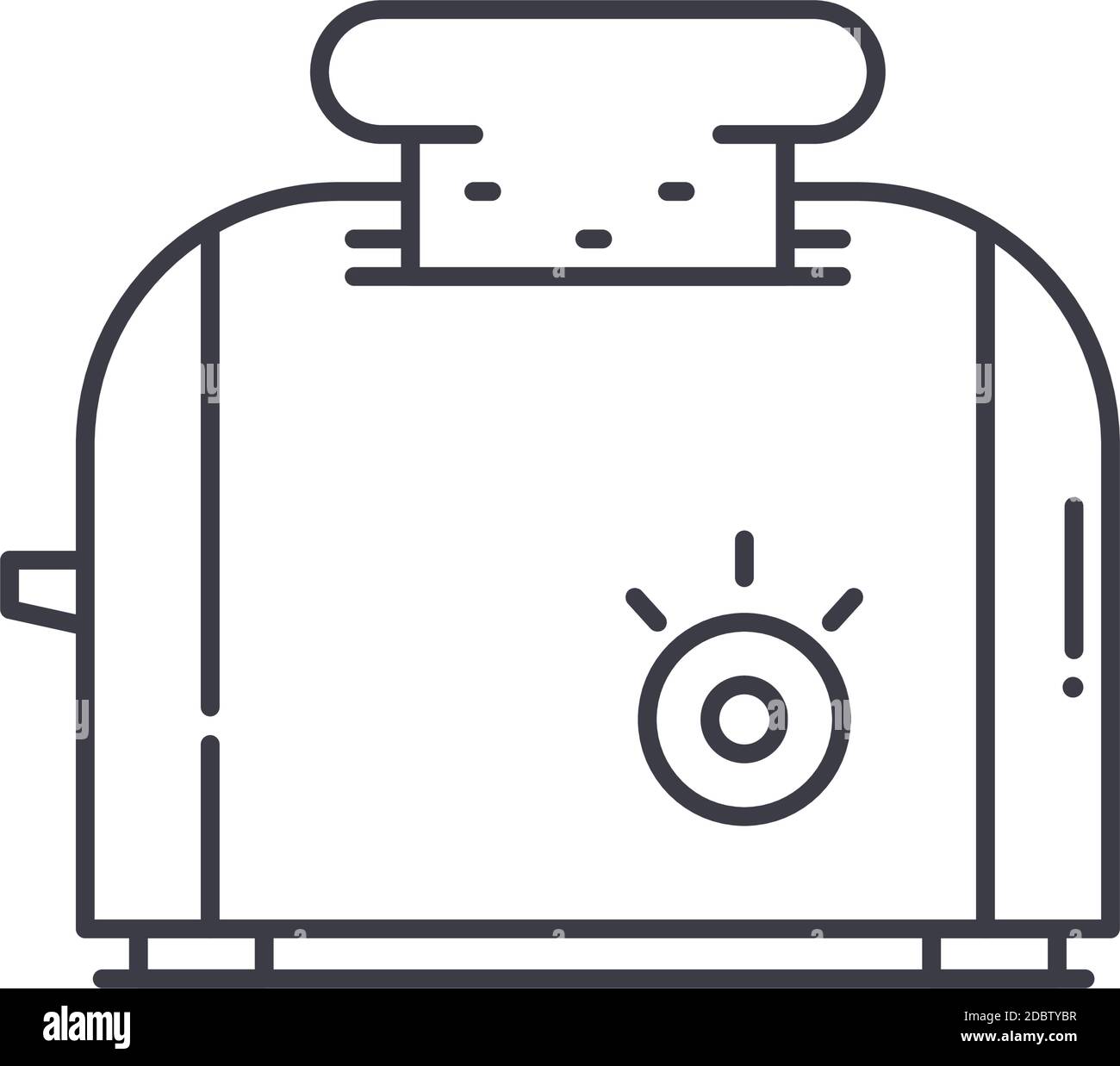 Toaster Concept Icon, lineare isolierte Illustration, dünne Linie Vektor, Web-Design-Zeichen, Kontur Konzept Symbol mit editierbaren Strich auf weißem Hintergrund Stock Vektor