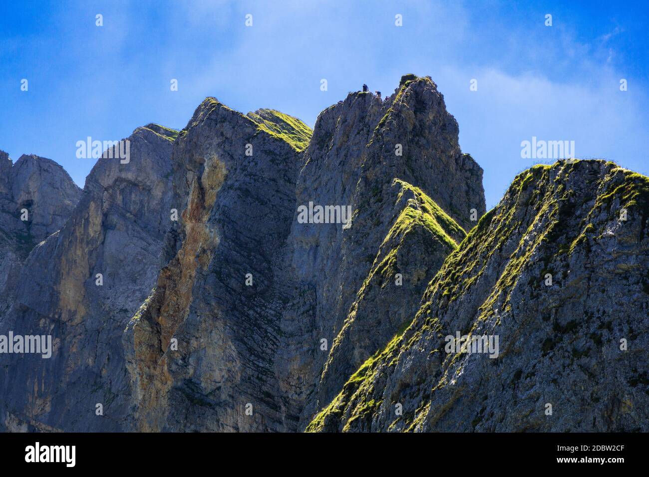 Bergsteigen in den Rofan Bergen Stockfoto