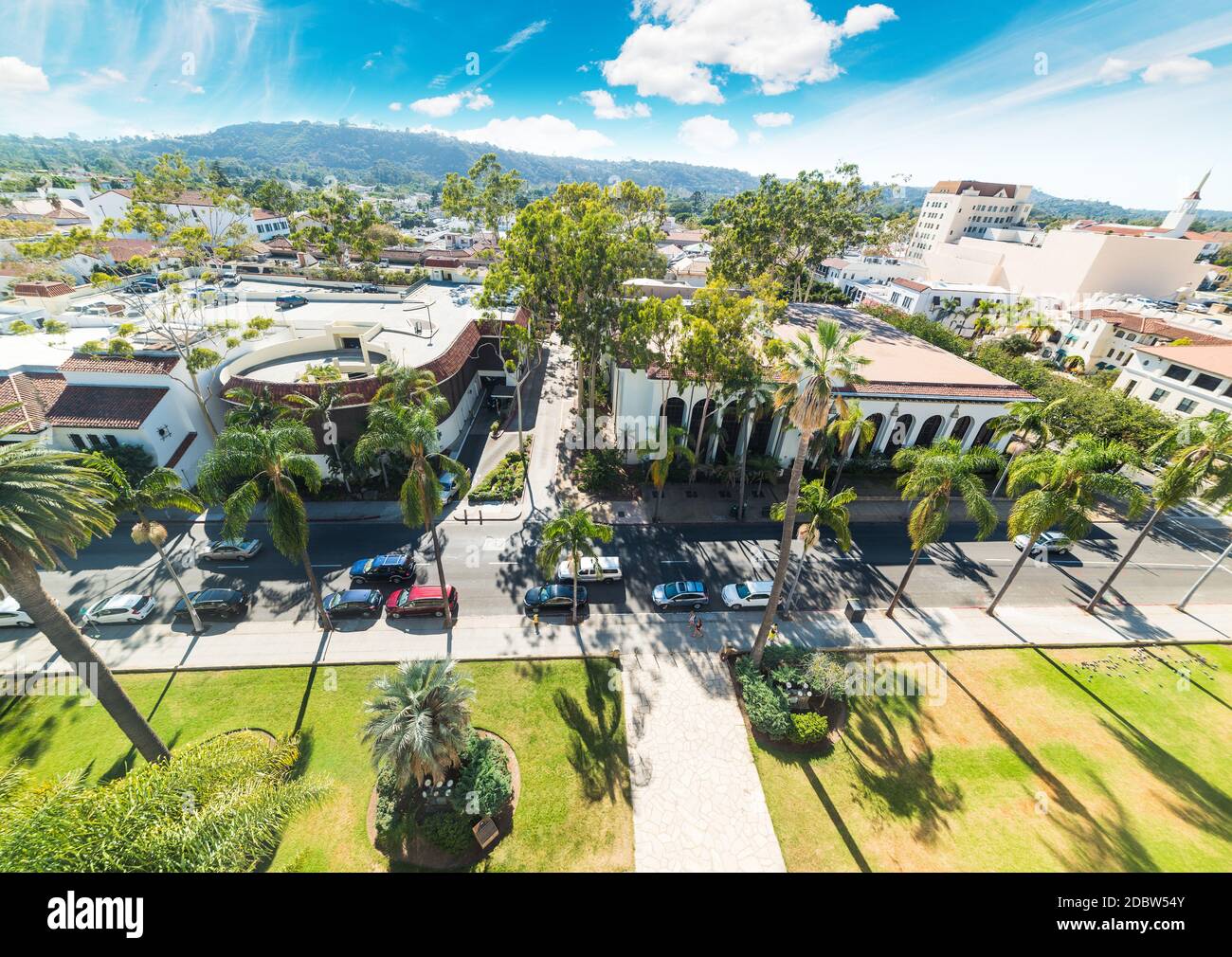 Blauer Himmel über Santa Barbara, Kalifornien Stockfoto