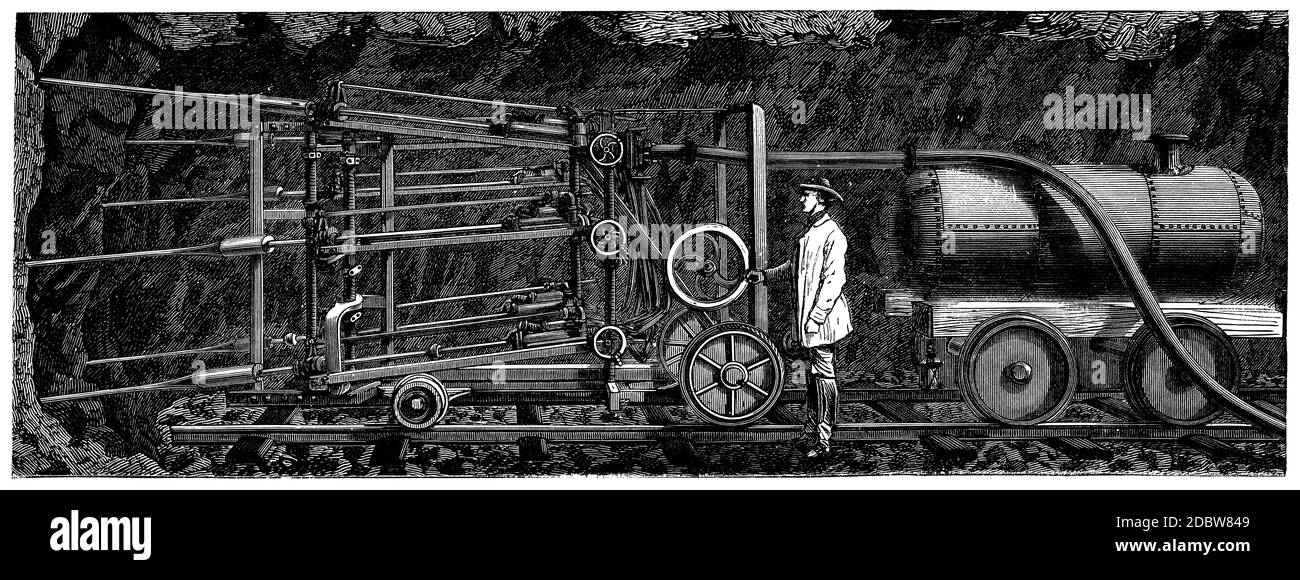 Viktorianische Tunnelgrabmaschine Stockfoto