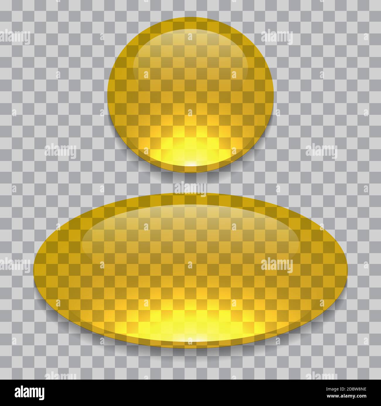 Set von Cartoon Fischöl transparente Kapseln. Nützliche Vitamine Omega 3. Vektormedizin für Karten, Banner und Ihr Design. Stock Vektor