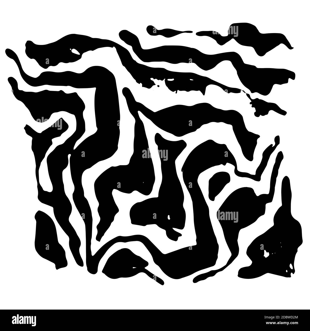 Vektor-Illustration Zebramuster. Weißer und schwarzer handgezeichneter Hintergrund. Stock Vektor