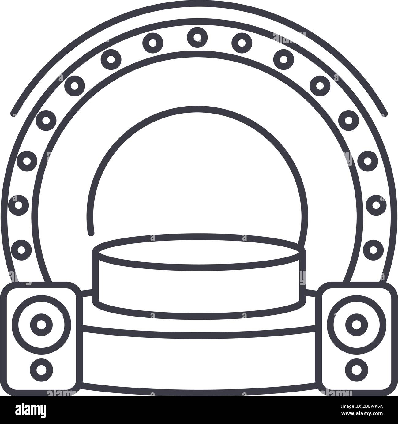 Bühne Symbol, lineare isolierte Illustration, dünne Linie Vektor, Web-Design-Zeichen, Kontur Konzept Symbol mit editierbaren Kontur auf weißem Hintergrund. Stock Vektor
