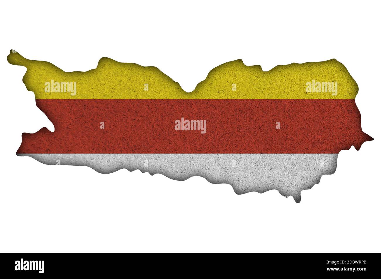 Karte und Flagge Kärntens auf Filz Stockfoto