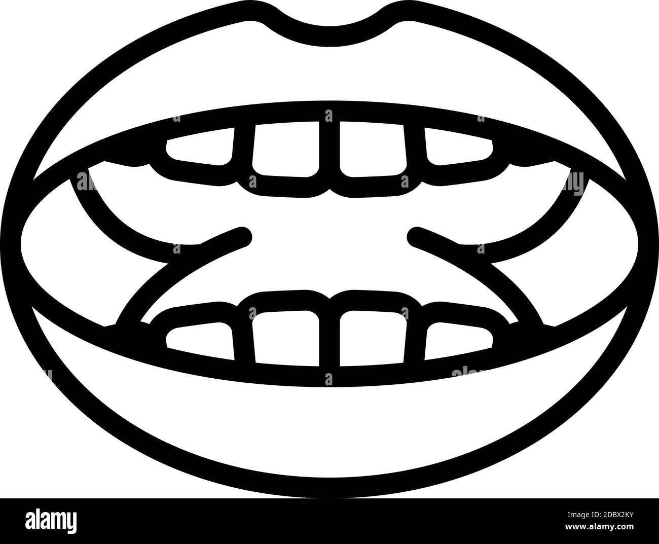 Symbol für Tonsillitis des Systems. Umriss System Tonsillitis Vektor-Symbol für Web-Design isoliert auf weißem Hintergrund Stock Vektor
