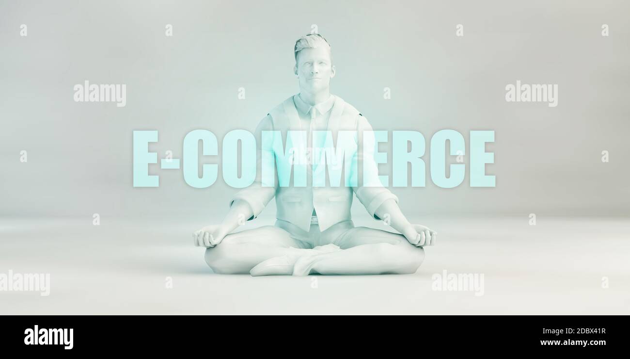 E-Commerce und Ruhe Zen State Easy Solutions Stockfoto