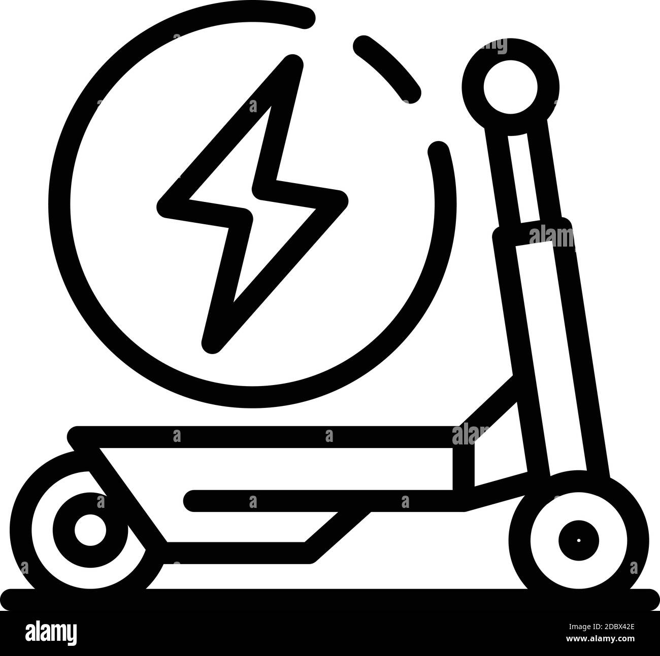 Elektroroller Fahrrad Symbol. Outline Elektroroller Fahrrad Vektor-Symbol für Web-Design isoliert auf weißem Hintergrund Stock Vektor