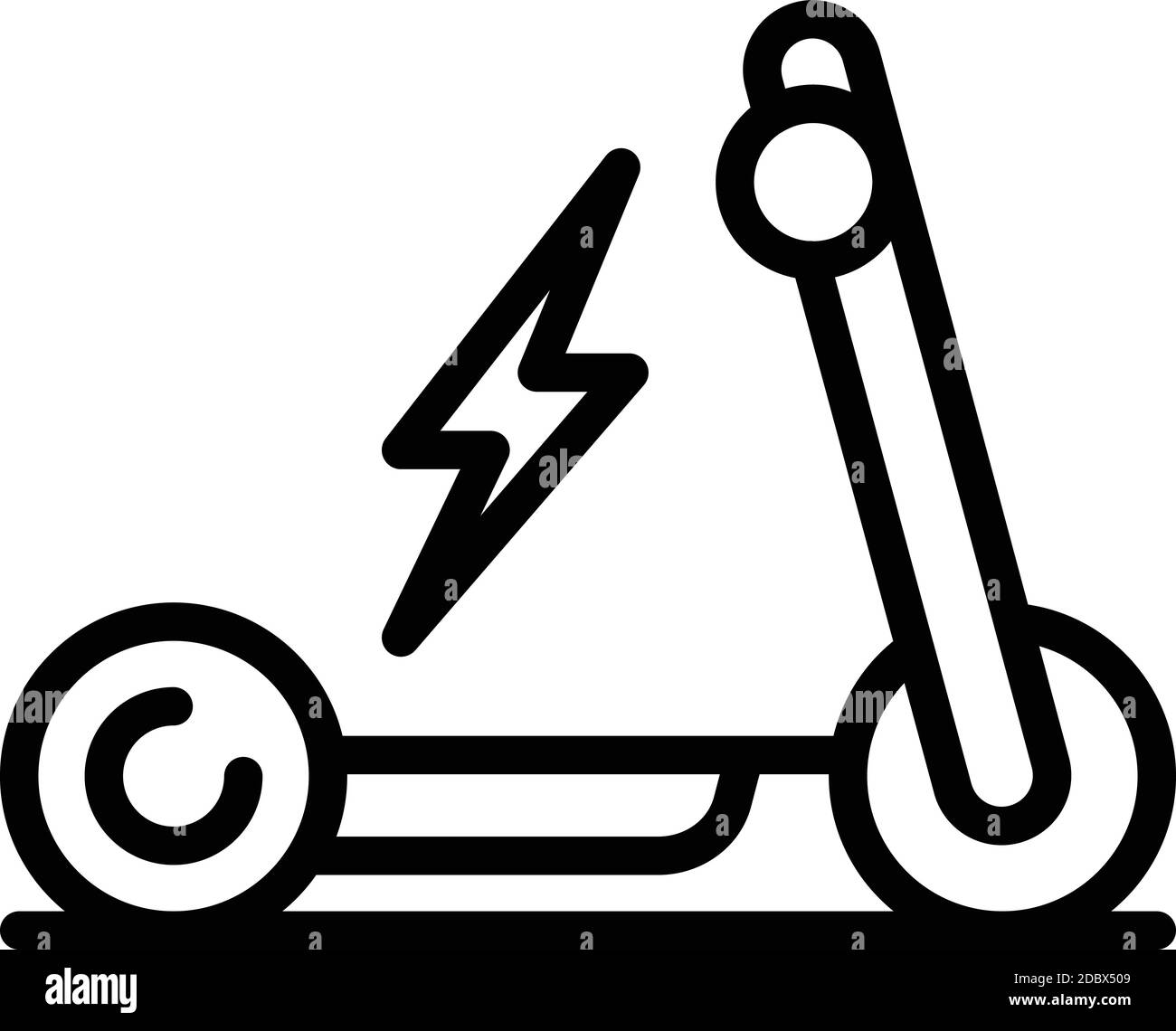 Griff Elektroroller Symbol. Umriss Griff Elektroroller Vektor-Symbol für Web-Design isoliert auf weißem Hintergrund Stock Vektor