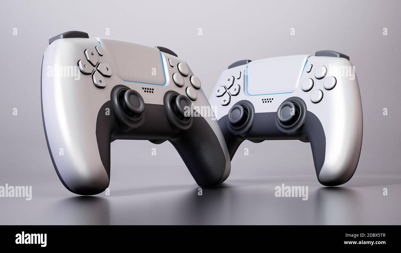 Generischer Videospiel-Controller der nächsten Generation. 3D-Illustration. Stockfoto