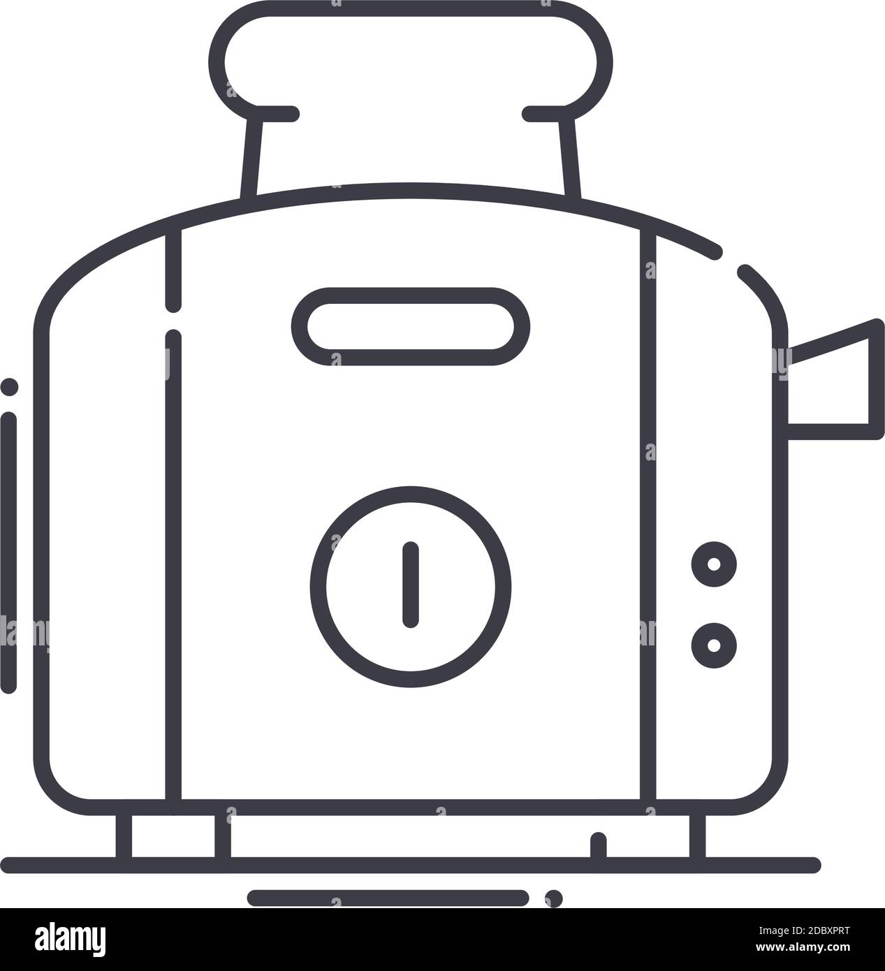 Küche Toaster Symbol, lineare isolierte Illustration, dünne Linie Vektor, Web-Design-Zeichen, Kontur Konzept Symbol mit editierbaren Strich auf weißem Hintergrund Stock Vektor