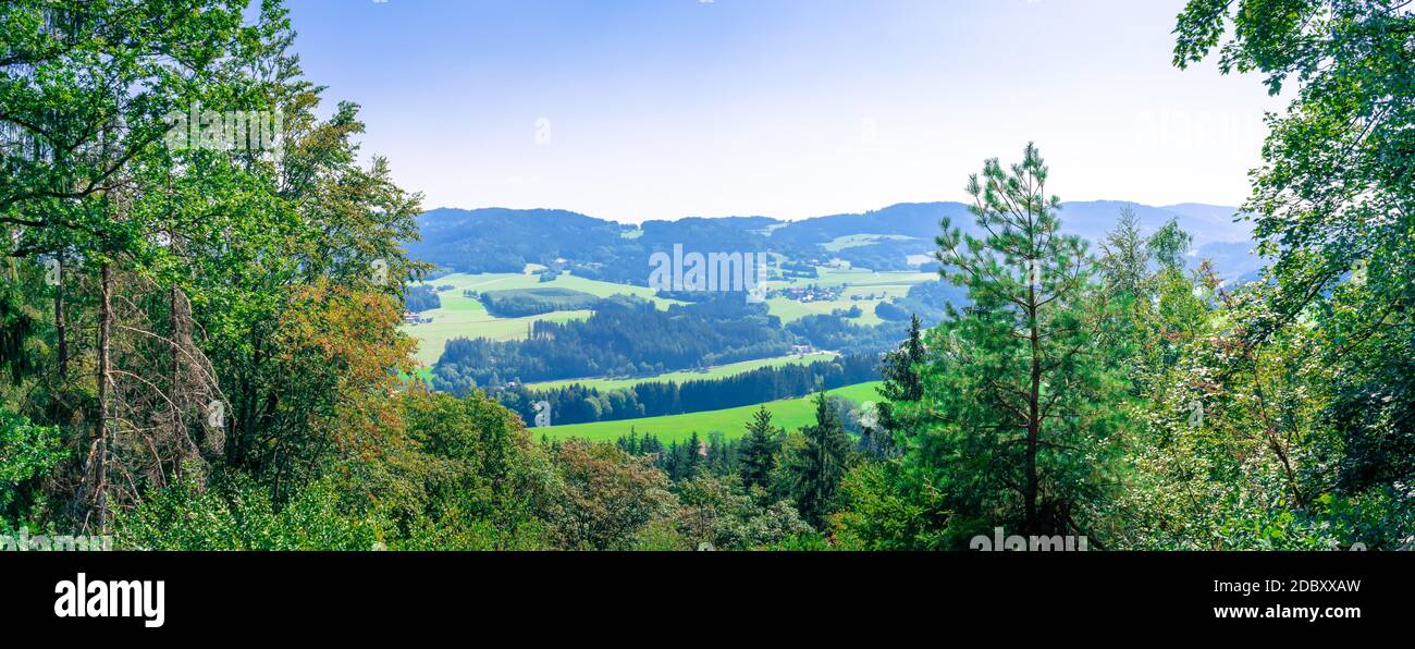 Wandern bei Rattenberg im bayerischen Wald Stockfoto