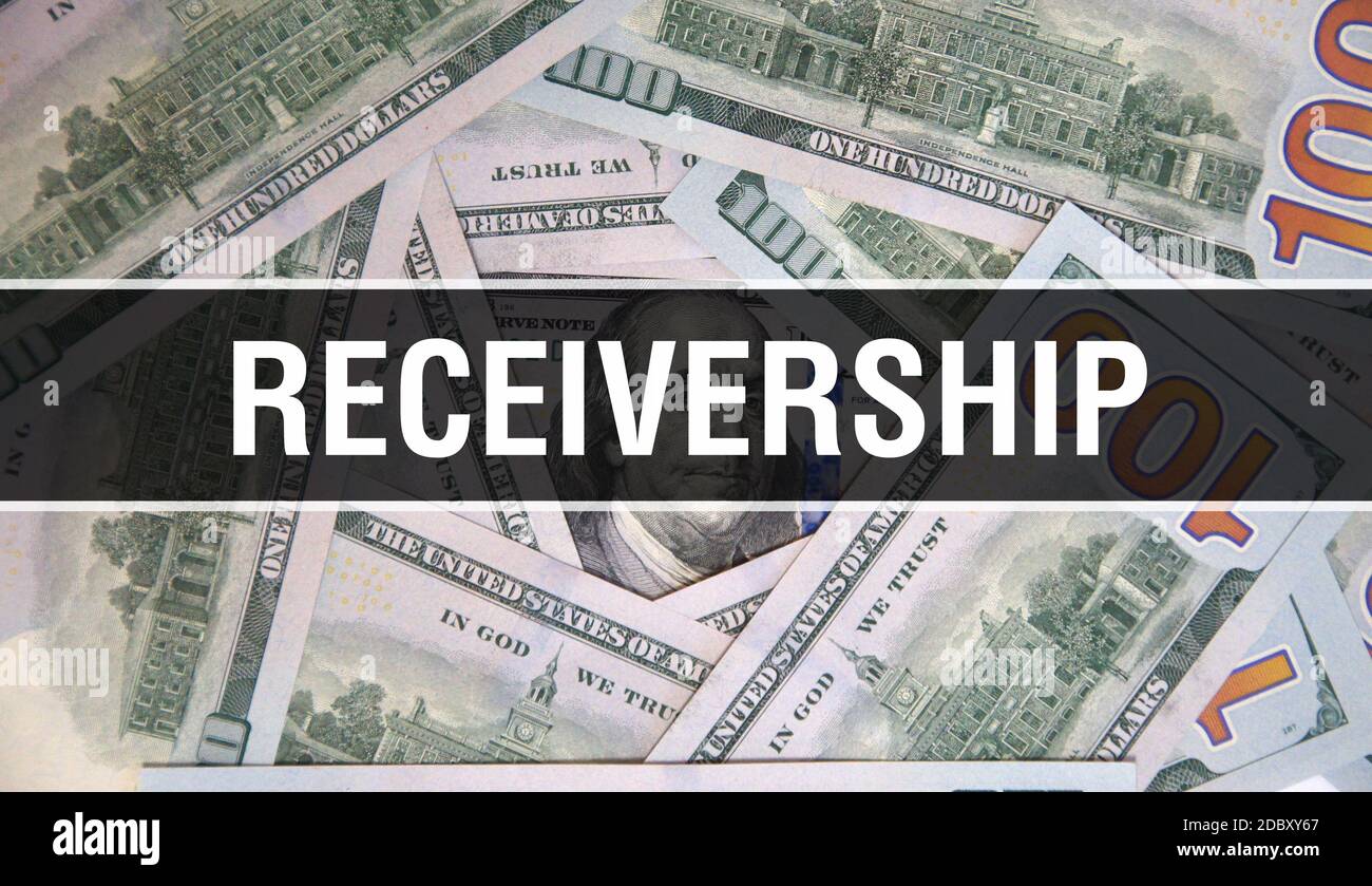 Kontokorrierung Textkonzept Closeup. American Dollars Cash Money, 3D-Rendering. Konkursverwaltung bei Dollar Banknote. Financial USA Geld Banknote Commercial Stockfoto