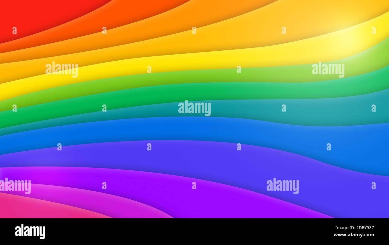 Layered Regenbogen farbigen bunten Hintergrund. Gay Pride und LGBT Bewegung Flagge Konzept. Abstrakter Hintergrund in 4k-Auflösung. Stockfoto