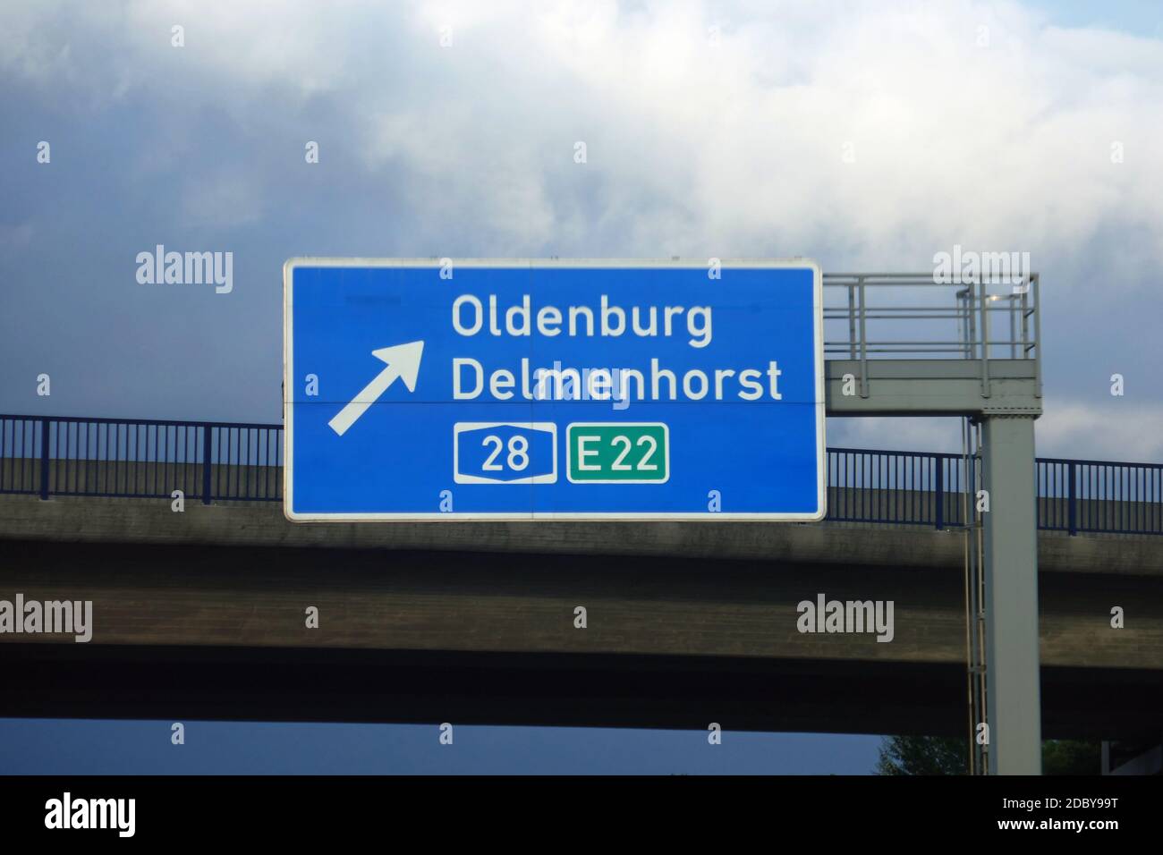 Bundesautobahn Ausfahrt Oldenburg, Delmenhorst, 28, A 28, E 22 Stockfoto