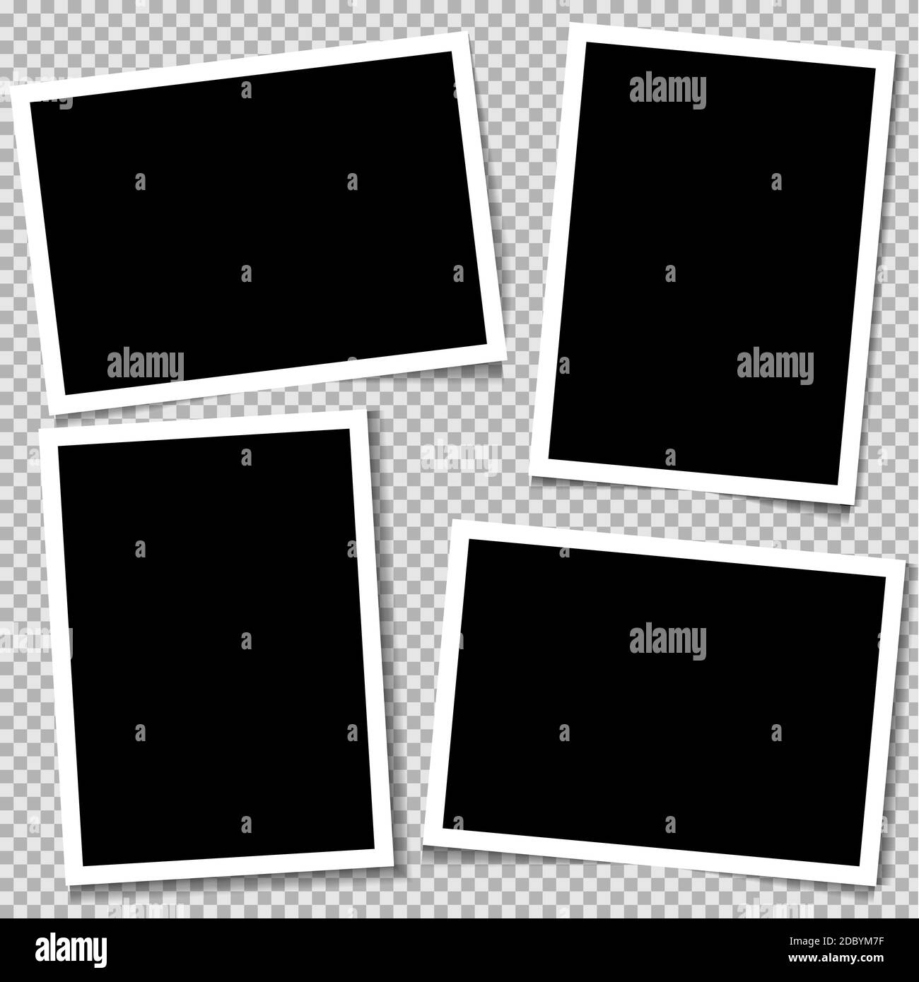 Foto-Frame, Film eingestellt. Retro Vintage Foto mit Schatten. Digitale Momentaufnahme. Fotografie Art Vorlage oder Mockup für Design. Vektor Stock Vektor