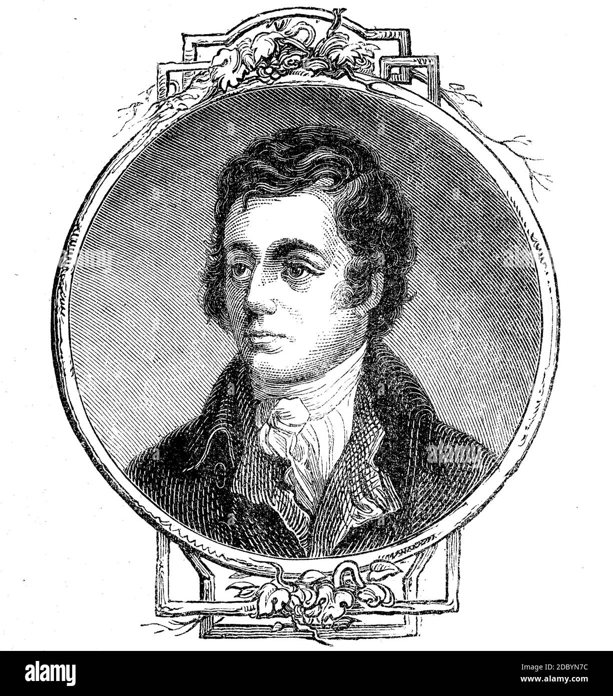 Robert Burns, 25. Januar 1759 - 21. Juli 1796, auch Rabbie Burns, The National Bard, Bard of Ayrshire und The Plowman Poet, Scottish Poet and Lyriker / Robert Burns, 25. Januar 1759 - 21. Juli 1796, schottischer Dichter, Historisch, historisch, digital verbesserte Reproduktion eines Originals aus dem 19. Jahrhundert / digitale Reproduktion einer Originalvorlage aus dem 19. Jahrhundert Stockfoto