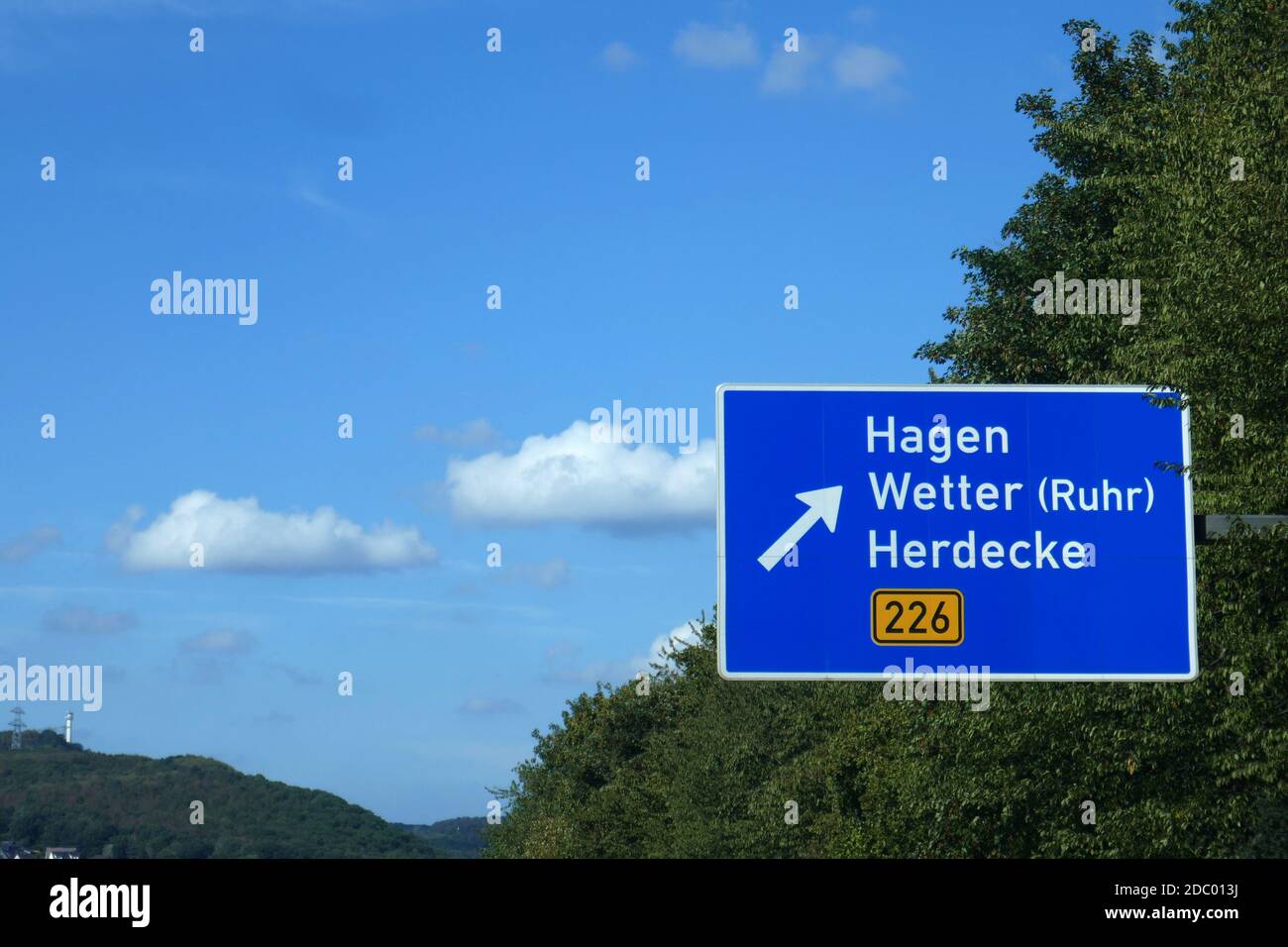 Bundesautobahn Ausfahrt Hagen, Wetter (Ruhr), Herdecke, Wetter Stockfoto